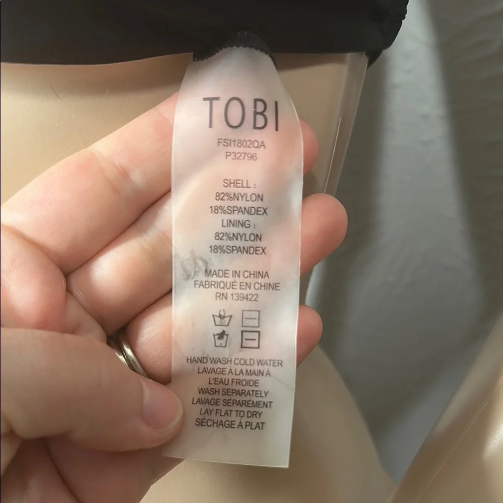 TOBI Black Triangle Cross Back Bikini Top Women's Size Medium